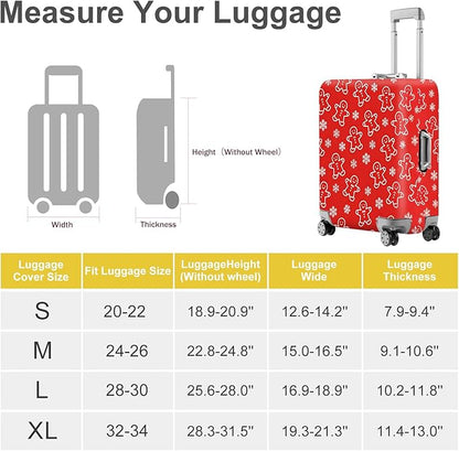 FOREVER QUEEN Gingerbread Man Luggage Cover Suitcase Protector Suitcase Cover Anti-Scratch,Stretchable Bag Cover Washable Durable Polyester