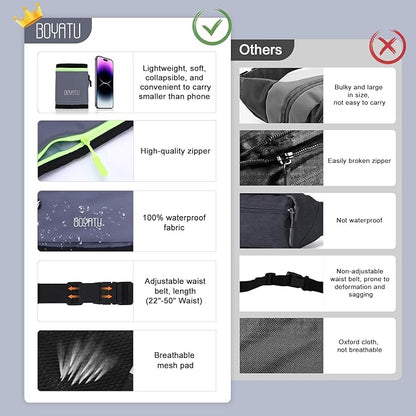 Running Belt Waist Fanny Pack: Slim Phone Holder Workout Pouch for Walking JoggingGrey