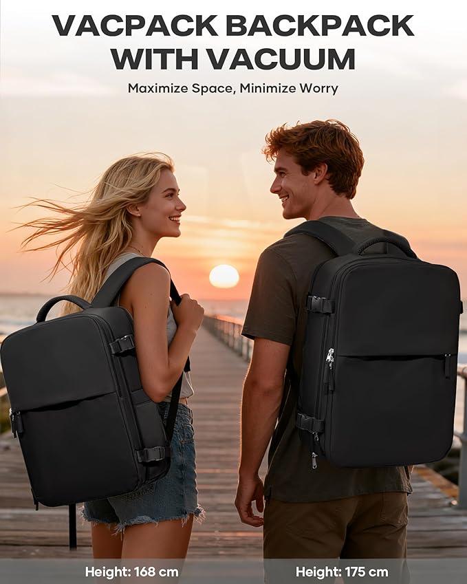 coofay Vacuum Backpack Travel with Pump Airbag Travel Backpack with Vacuum System Mochila de Viaje Compresion al Vacio Easyvacpack Vacpack Backpacks for Traveling Carry on Luggage