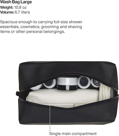 RAINS Wash bag large - Large Toiletry Bag for Men and Women - Wash bag for Travel (Black)