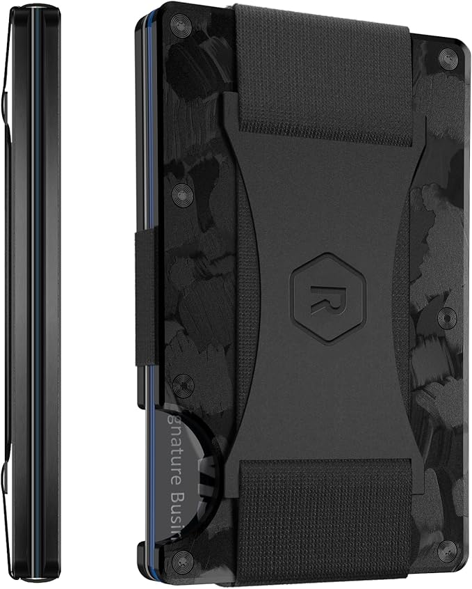 The Ridge Wallets for Men - Slim Minimalist, Front Pocket, RFID - Card Holder Wallets (Forged Carbon)