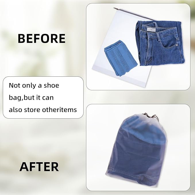 100 Pack Shoe Bags for Travel, 11.8" x 15.7" Waterproof Travel Shoe Bags for Packing,Large Travel Bag for Shoes, Storage Bags Travel Essentials Men for and Women