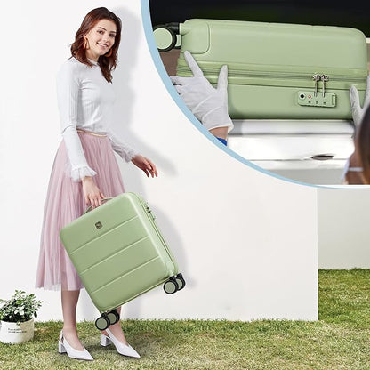 Hanke 16 Inch Underseat Carry On Luggage with Wheels Hard Shell Mini Small Suitcases Carry On Bag for Airline Approved TSA Luggage Lightweight Travel Suitcase(Bamboo Green)