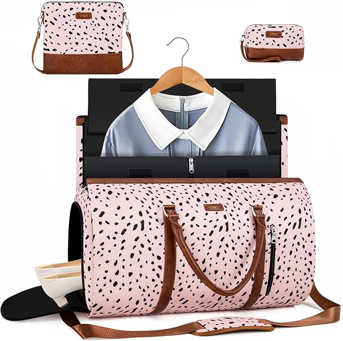 Convertible 2-in-1 Garment Bags for Travel, Carry On Garment Duffle Bag With Shoe Compartment Large Weekender Bag for Women Men Hanging Suitcase Suit Travel Duffel Overnight Bags 4pcs Set