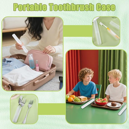 60 Pcs Travel Toothbrush Case, Portable Plastic Toothbrush Holders Bulk, Plastic Dust Proof Breathable Toothbrushes Case Holder for Travel, Business, Indoor, Outdoor, Camping, Bathroom(Clear)