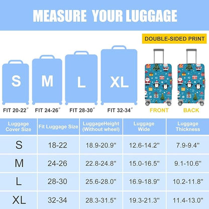 Christmas & Cute Animal Luggage Cover – Stretchable Waterproof Suitcase Protector, Holiday & Travel Luggage Sleeve, Multiple Patterns,S
