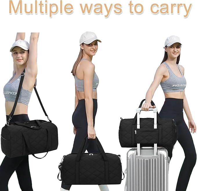 BLUBOON Duffle Bag Girls Kids Cute Gym Bag with Shoes Compartment & Wet Separation Waterproof Sports Overnight Travel Bag