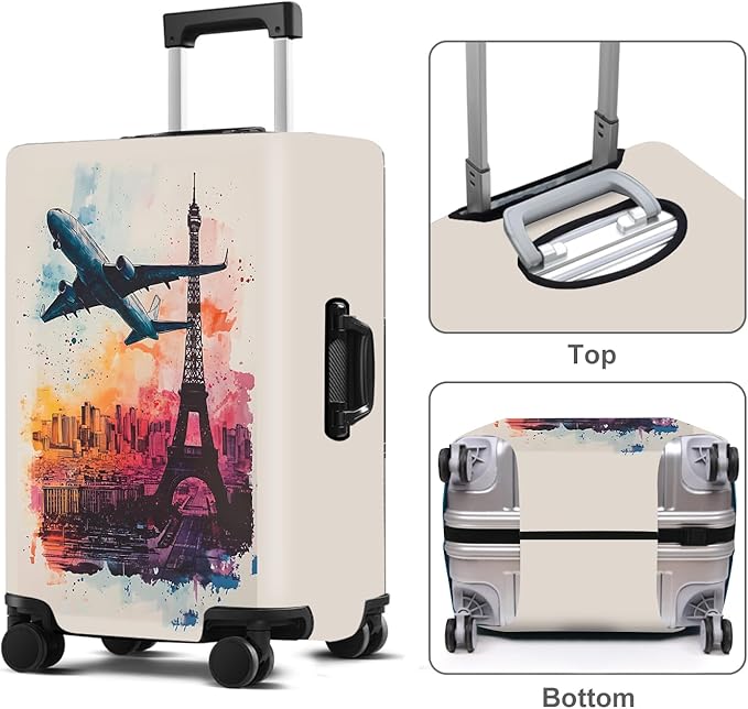 Luggage Cover Washable Suitcase Protector Anti-scratch Suitcase cover Fits 20-34 Inch Luggage (Tower-2, XL(32-34inch suitcase))