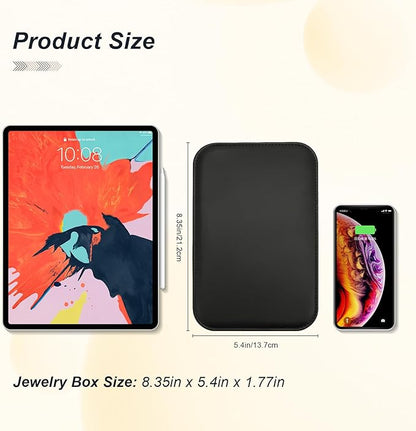 Small Jewelry Box, Travel Jewelry Case Portable Jewelry Boxes for Women, 2-Layer Mini Jewelry Travel Organizer, Gift for Women Girls, Black A