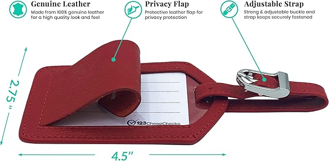 Personalized Monogrammed Red Leather RFID Passport Wallet and Luggage Tag