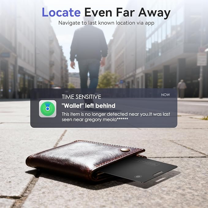 Wallet Tracker Card Air-Tag - for Android & iOS, Work with Google Find Hub & Apple Find My, 0.07in Slim Tracking Card, IP68 Waterproof Bluetooth Smart Item Locator for Wallet, Purse, Backpack, Luggage
