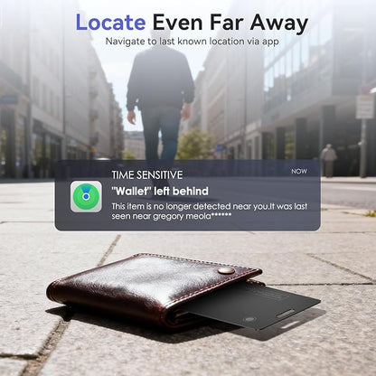 Wallet Tracker Card Air-Tag - for Android & iOS, Work with Google Find Hub & Apple Find My, 0.07in Slim Tracking Card, IP68 Waterproof Bluetooth Smart Item Locator for Wallet, Purse, Backpack, Luggage