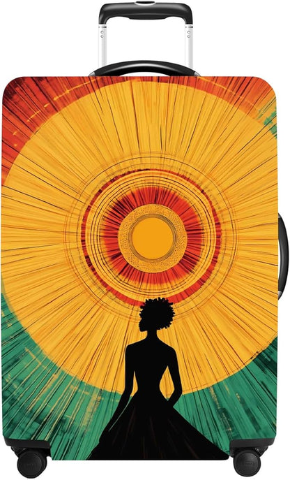 Luggage Cover Washable Suitcase Protector Anti-scratch Suitcase cover Fits 20-34 Inch Luggage (Girl-2, S(20-22inch suitcase))