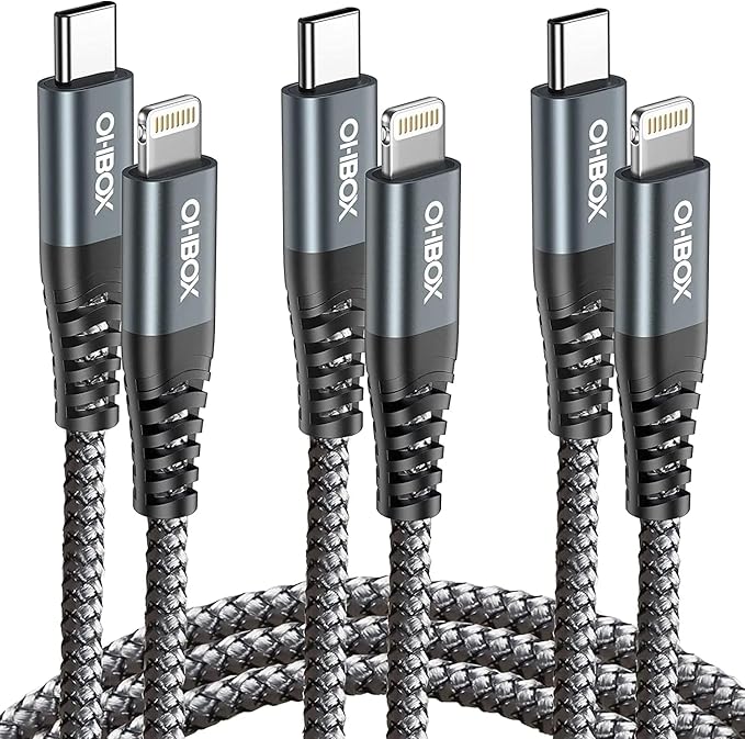 ohbox Long USB C to Lightning Cable 10FT 3Pack iPhone Charger Fast Charging Cord Type C to Lightning Cable for iPhone 14 13 12 11 Pro Max XR XS 8 Plus iPad