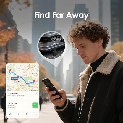 LENTION Air Tracker Tag 4 Packs, Item Finder Works with Apple Find My (iOS Only), Bluetooth Tracker for Keys, Luggage, Kid, Loud Beep, IP67 Waterproof with Replaceable Battery, Gift for Family Friends