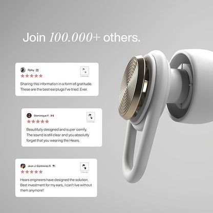 Hears Ear Plugs for Noise Protection - Patented Concert Earplugs, 20dB SNR Sound Reduction, Hypoallergenic Ear Plugs for Sleeping Noise Cancelling with 4 Ear Tip Sizes Included - Gold Haze