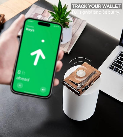 Men's Slim Wallet, Brown 3.0, 100% Full Grain Leather, RFID Protected, Airtag Wallet Holder, 3" L x 4" W x 0.8" H