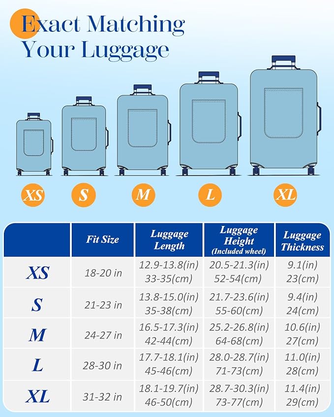 Slohif Luggage Cover for Suitcase Tsa Approved Protector - Luggage Sleeve Large Suit Case Cover Travel Stretch Baggage Case Protective Washable Fit 18-20 Inch Rose Gradient XS