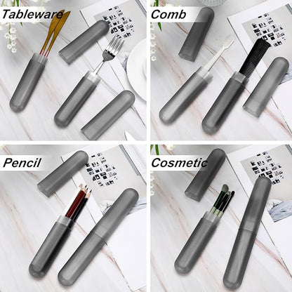 Sieral 90 Pack Travel Toothbrush Case Holder - Bulk Breathable Portable Toothbrush Storage Plastic Container for Home, Outdoor, Travel, Trip, Camping, 8 x 1.2 Inch (Gray)