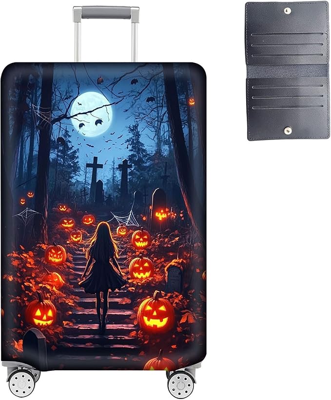 Luggage Cover Protector for 30-32 Inch Suitcases, TSA Approved Elastic Travel Suitcase Covers, Anti-Scratch Washable Luggage Sleeve for Carry On & Checked Bags, Dark Forest