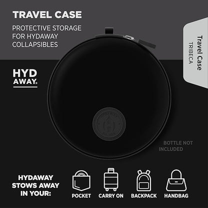 HYDAWAY Travel Case for Collapsible Bottles, Bowls & Cups - Protective Storage with Carabiner Clip - Durable, Water-Resistant, TSA-Friendly