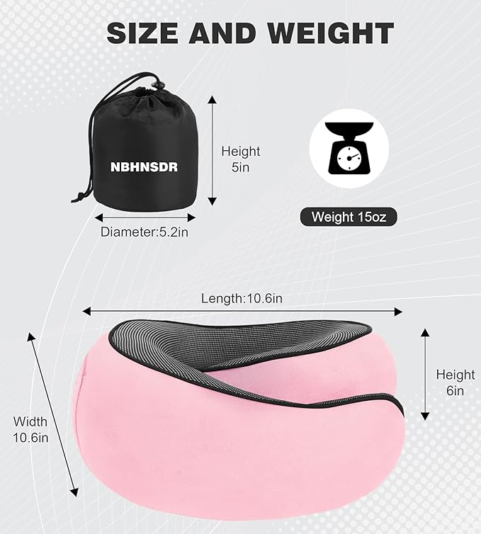 Travel Neck Pillow, Newly Upgraded Hooded Neck Pillow ,100% Pure Memory Foam Travel Pillow for Flight Headrest Sleep,Windproof and heat preservation,Suitable for use in Outdoor/ Plane/Car/Office