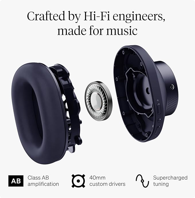 Cambridge Audio Melomania P100 SE Headphones - Bluetooth, Active Noise Cancelling with Hi-Fi Sound, 100 Hour Playback with User Replaceable Battery, Gaming Mode and Carry Case - Blue