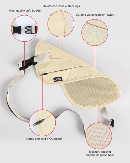 RFID Blocking Money Belt - Slim Under Cloth Passport Holder & Travel Wallet | Secure Hidden Fanny Pack for Men Women (Lemon)