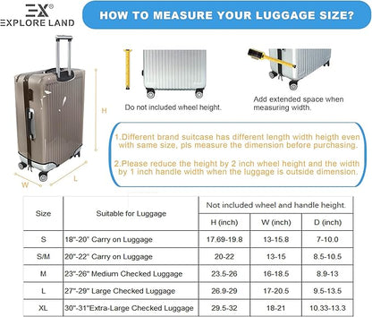 Explore Land Luggage Cover Suitcase Protector Fits 18-22 Inch Case (Time to Travel, S)