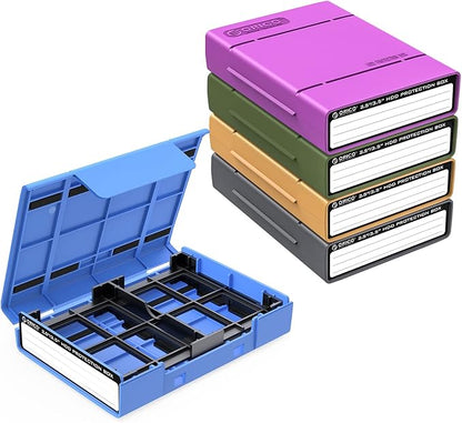 ORICO 5-Pack Hard Drive Carrying Case Protective Box for 3.5/2.5 Inch SSD HDD Portable with Anti-Static,Shockproof and Dust Proof Travel Storage Bag-PHP25-5C