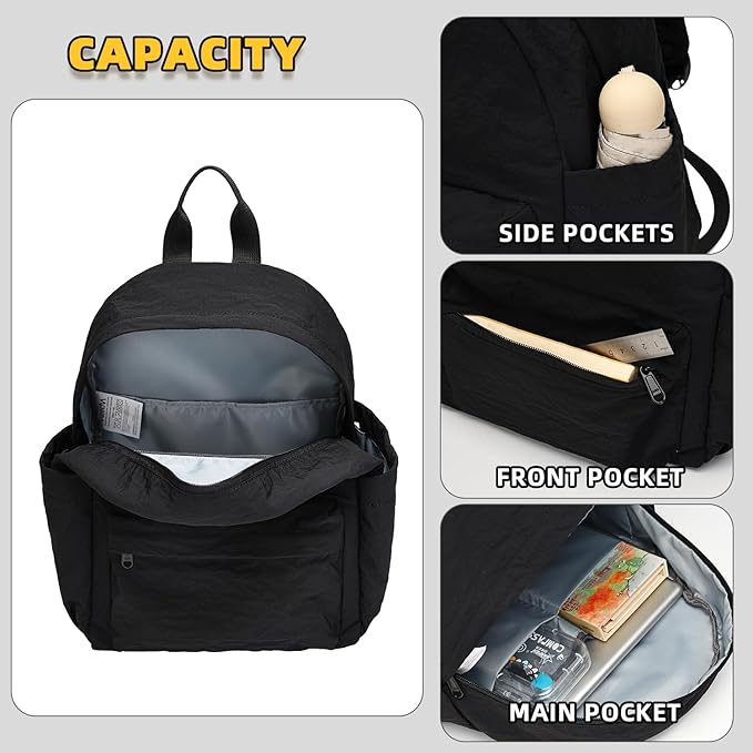 willikiva Kids Backpack for School Boys Girls Teens Toddler Backpack Waterproof Kindergarten Preschool Elementary Bookbag Children Travel Bag(Black,Small)