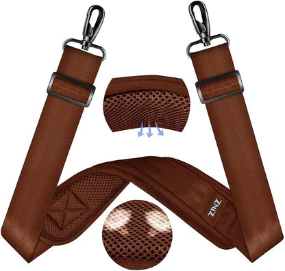 ZINZ 60" Universal Bag Strap with Ultra-Thick Fixed Breathable Pad Adjustable Heavy-Duty Shoulder Strap for Laptop Bag Crossbody Luggage Gym Bag Camera Bag and More -B01R01