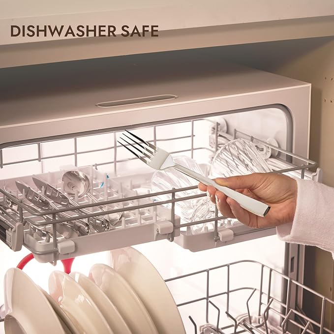 KINGSTONE Mirror Polish Silverware Set for 8, 40-Piece 18/10 Stainless Steel Flatware Set, Dishwasher Safe Cutlery Set for Wedding, Home, Restaurant, Knives Spoons and Forks Set