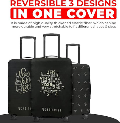 Reversible Travel Luggage Cover - Washable, Anti-Scratch Suitcase Cover | TSA Approved Luggage Cover Protector