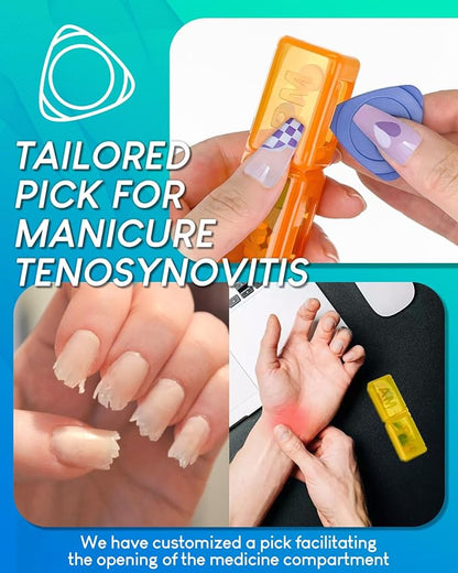 Monthly Pill Organizer 2 Times a Day, with Portable Hard Shell, Pill Cutter, 31-Day Box, Plastic Opening Pick, Monthly & Weekly Stickers, Convenient Medication Management (2 Times a Day)