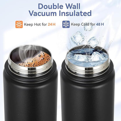 32oz Water Bottle Insulated with Straw,Leak Proof Water Bottles，Mens Water Bottle Stainless Steel for Gym,Hiking,Travel，Sport,1 Liter,Bpa free