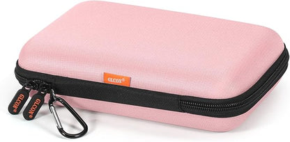 Gentle-Pink Hard Shell Carrying Case for External Hard Drive, Hard Disk, Power Bank, Charger, Cable, Tool, Electronic Accessories - Large Storage Pouch Portable Travel Bag Case for Women Girls Lady