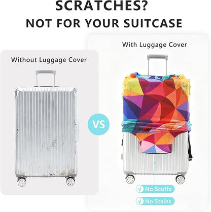 Travelkin Luggage Covers For Suitcase Tsa Approved,Suitcase Cover Protector Fit 18-32 Inch Luggage (Colorful Geometry, S)