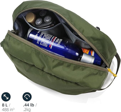 Travel Toiletry Bag 8L, Large Packing Cube with Waterproof TPU Wet/Dry Compartment (Christmas Edition)