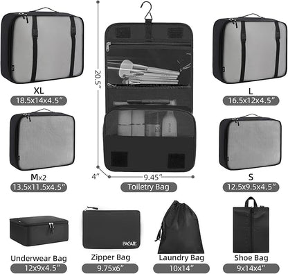 BAGAIL 6 Set/8 Set/10 Set Packing Cubes Various Sizes Packing Organizer for Travel Accessories Luggage Carry On Suitcase