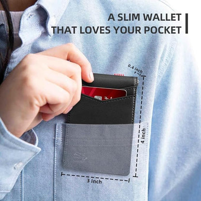 Zitahli Wallet for Men-6 Slots ID Window-Mens Wallets-Slim Wallet Classic Spring Money Clip RFID Blocking-Gift for Men