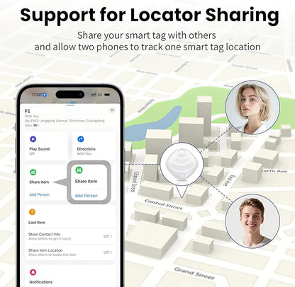 Air Tracker Tags-4 Pack, Smart Bluetooth Tracker Works with Apple Find My (iOS Only), Tracking Tag with Lanyard, Item Finder for Luggage, Key, Suitcases, Replaceable Battery(Not for Android Devices)