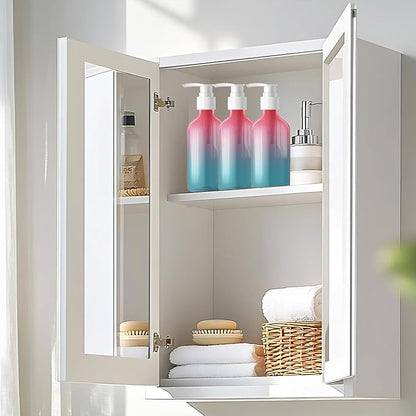 48 Pieces Empty Clear Gradient Color Pump Bottle, 8.4 oz Refillable Plastic Dispenser Bottles with Pump, Travel Lotion Container for Shampoo Hand Body Soap Oil Massage Moisturizer Face Cream Liquid