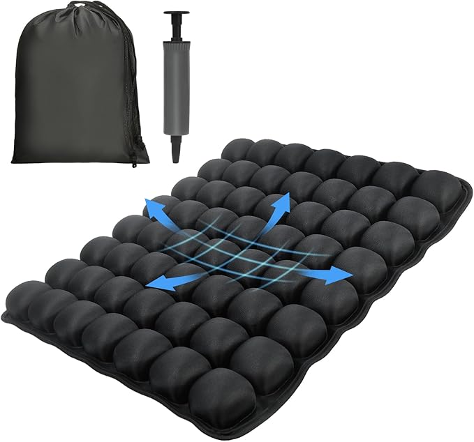 Professional Comfortable 3D Travel Seat Cushion, Air Inflatable Pressure Relief Seat Cushion Optimal Support for Long Sitting