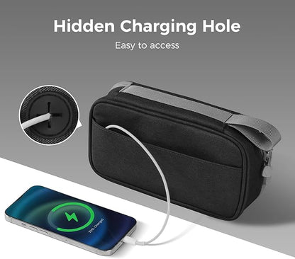 pack all Clear Electronic Organizer, TPU Cable Organizer Bag, Compact Cord Travel Organizer for Cables, Chargers, Phones, USB Cords, SD Cards (Black)