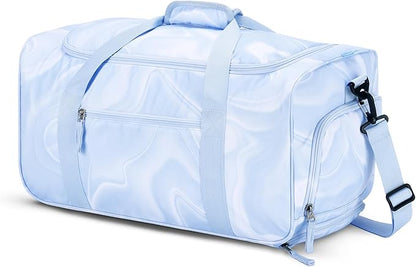 Choco Mocha Girls Fluids Babyblue Suitcase with Wheels Kids Purple Rolling Duffle Bag for Camping Teen Girls Toddler Luggage Bag for Travel, 22inch