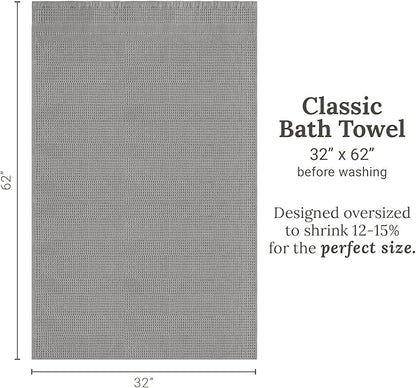 GILDEN TREE Waffle Towels for Bathroom, 100% Cotton Quick Dry Towel, Waffle Bath Towels Large, Absorbent Lightweight Travel Towel, Bath Towels Set of 2, Classic Style (Pewter)