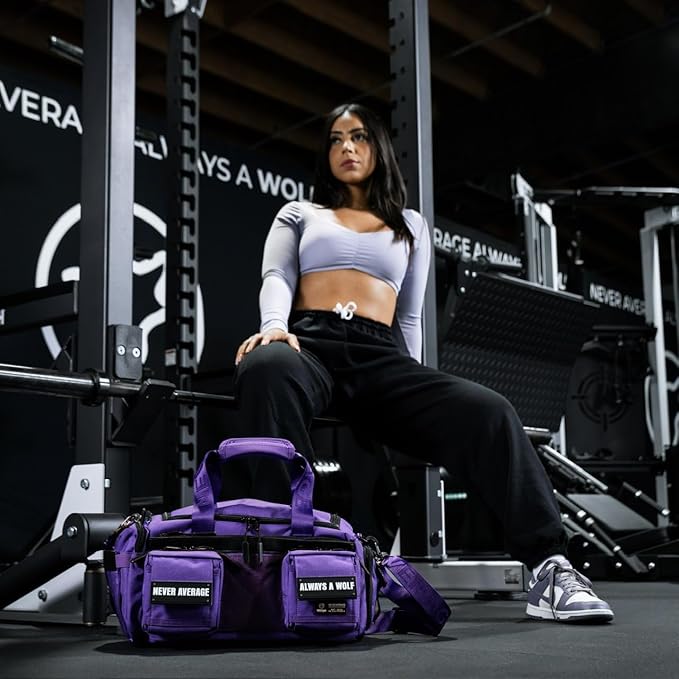 WOLFpak 20L Mini Duffle Bag for Gym & Travel | Waterproof Carry-On Weekender Bag with Shoe Compartment, Hard Bottom, and Tactical Molle System (Wolfsbane)