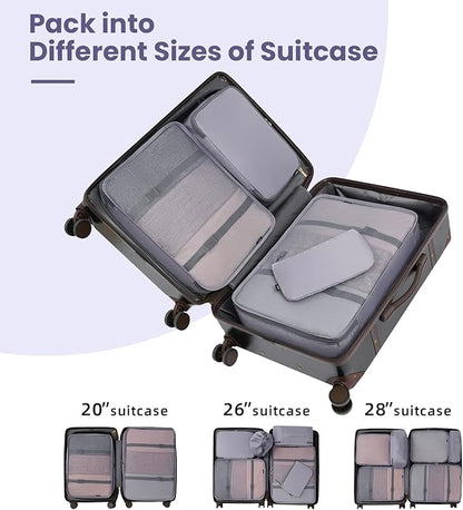 BAGAIL 6 Set/8 Set/10 Set Packing Cubes Various Sizes Packing Organizer for Travel Accessories Luggage Carry On Suitcase