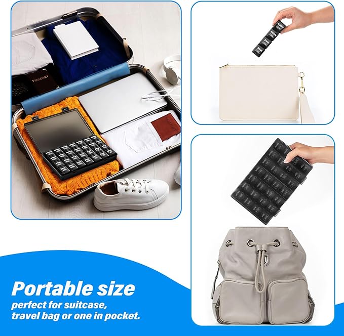 XL Large Weekly Pill Organizer 4 Times a Day, 7-Day Pill Boxes and Organizer AM PM, Big Compartments Pill Case, Monthly Medication Organizer 28-Days Dispenser for Fish Oils